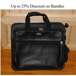 Targus Leather Laptop/Computer Bag 15"W x 13.5"H x 5"D, Black